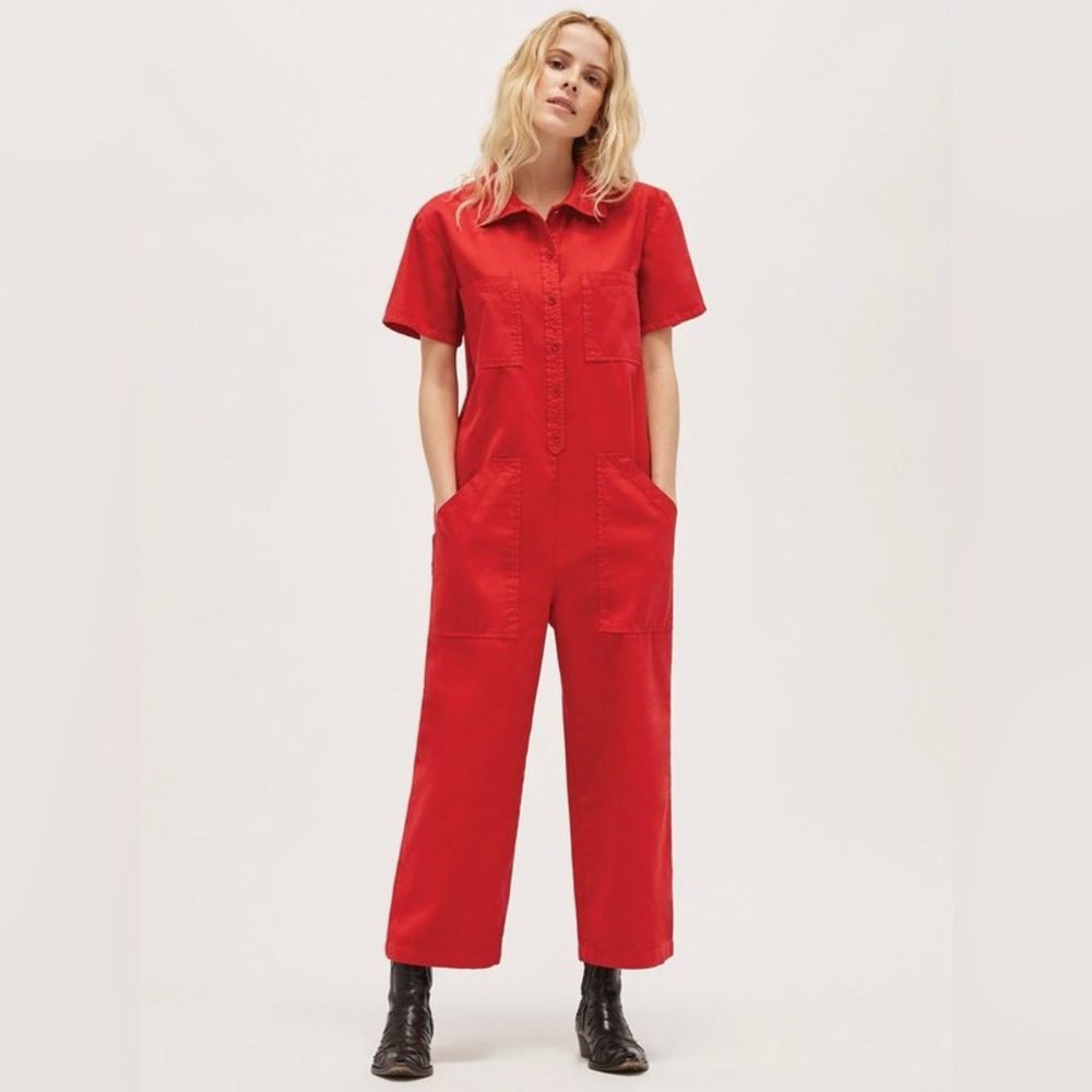 LACAUSA Vibrant Red Jumpsuit